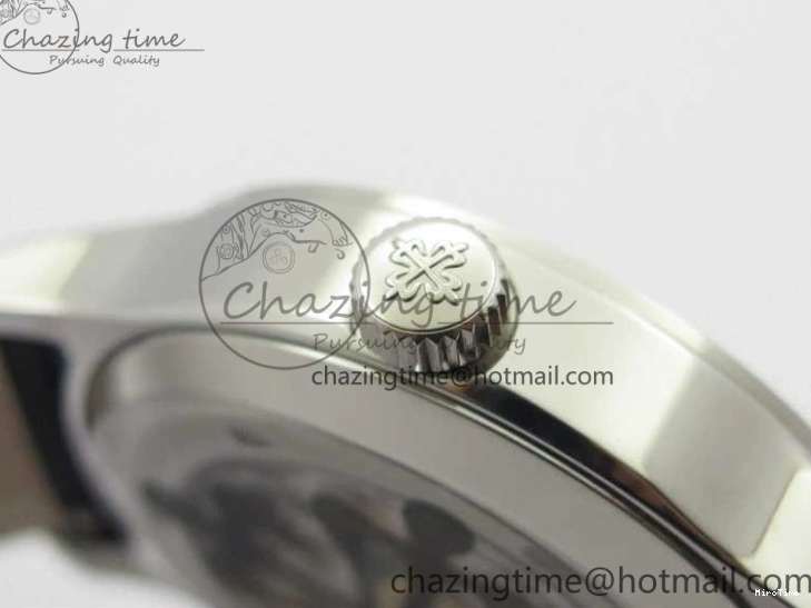 MIROTIME 0122 Practical Calatrava 5524 Pilot Travel Time SS GRF Blue Dial on Black Leather Strap A324 V 7107